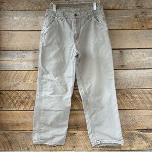 Carhartt Carpenter Pants Mens 33x30 Beige Dungaree Fit Y2K Workwear B11 DES